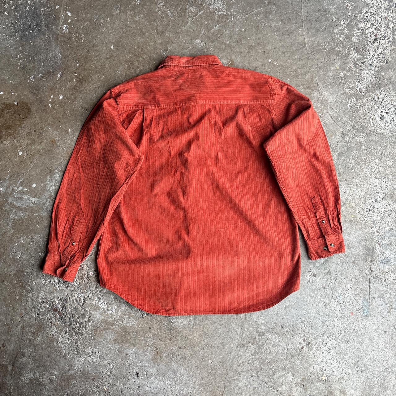 Orange Corduroy Button Up Shirt - L