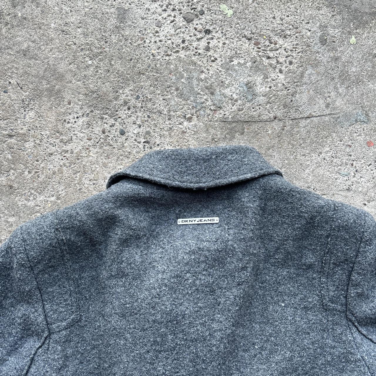 Vintage Grey DKNY wool blend peacoat with double breasted buttons