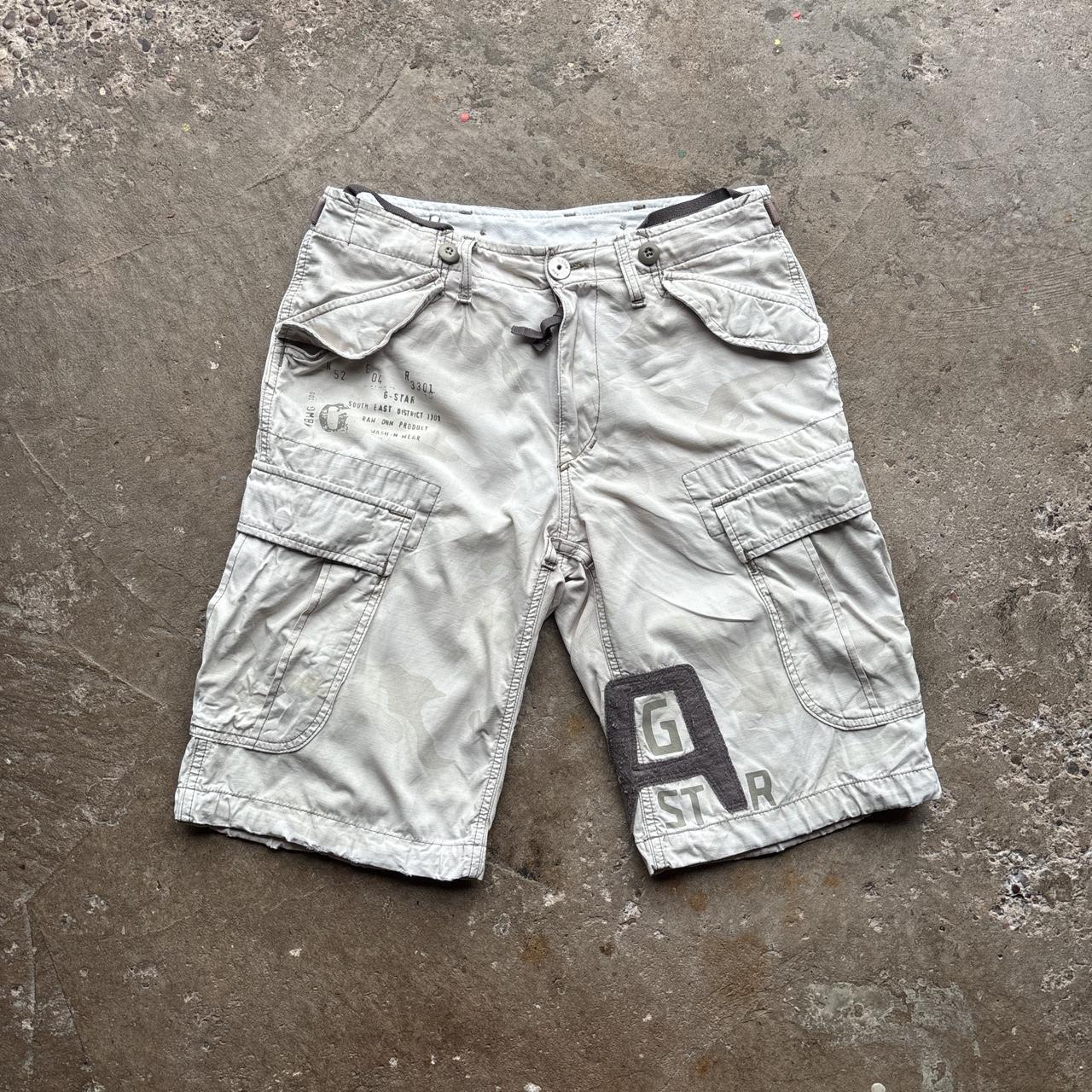 Cream G-Star camo cargo shorts - W32