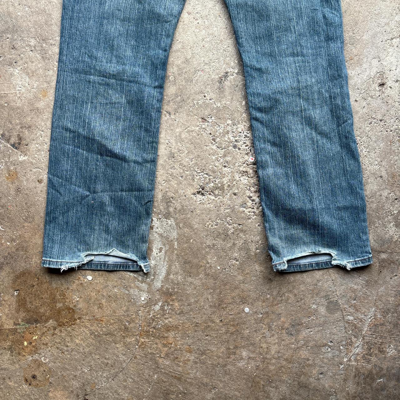 Levi Strauss & Co washed blue straight denim jeans