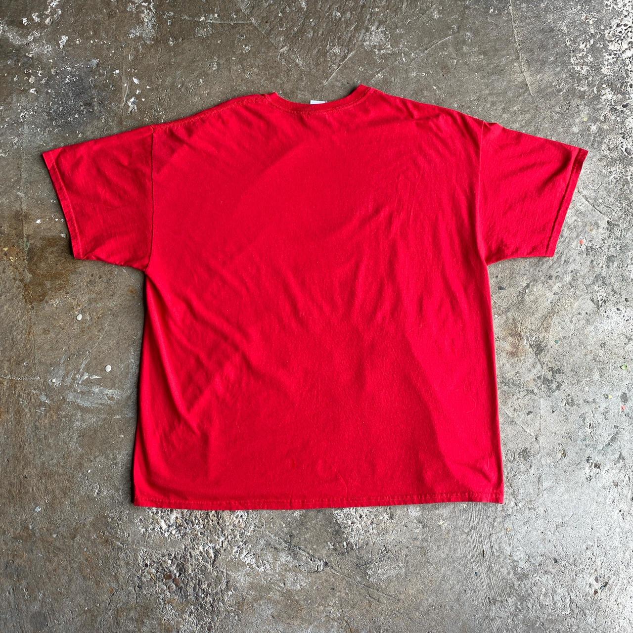 Red Gildan Christmas Beer Graphic T-Shirt - 2XL