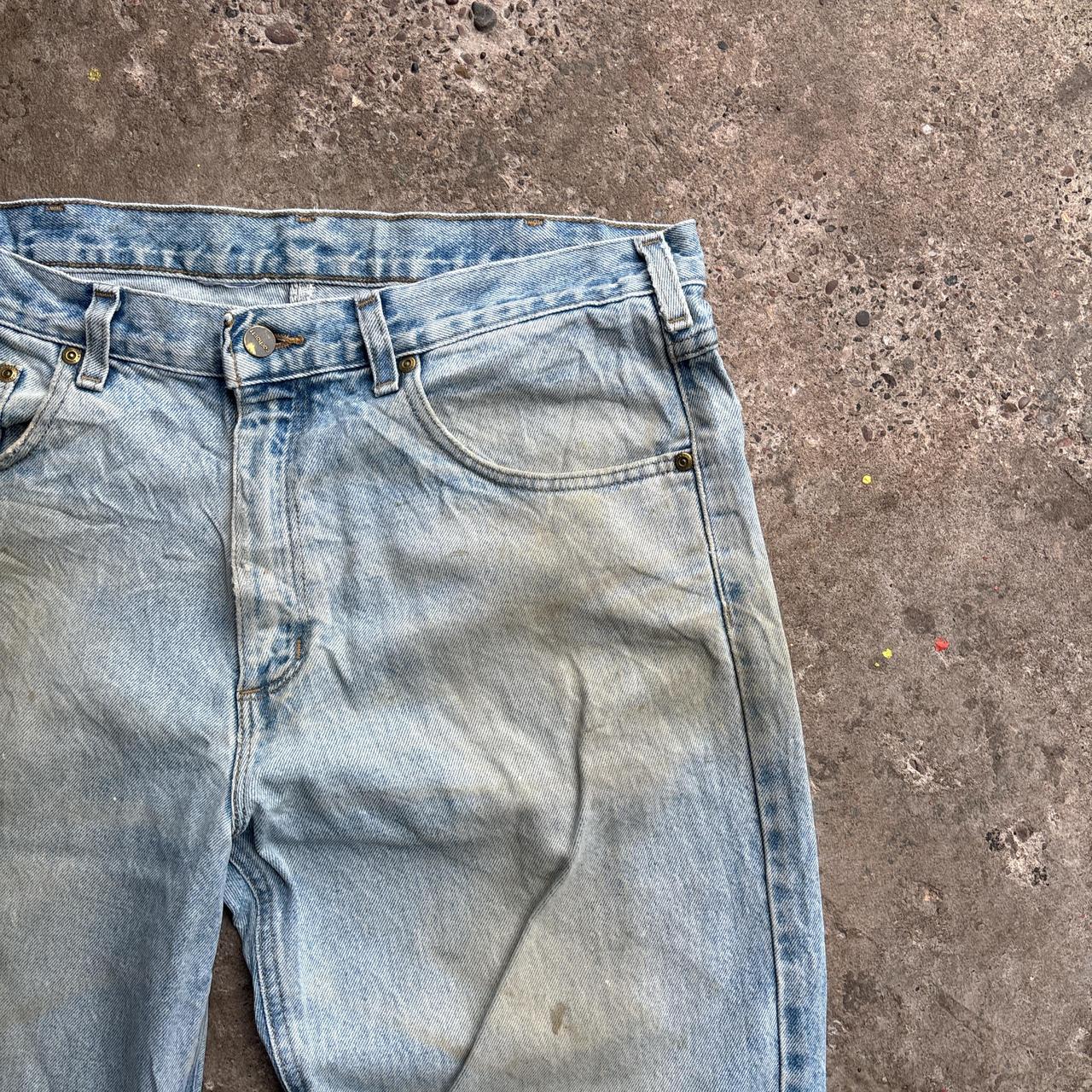 Aged Carhartt Blue Denim Jeans