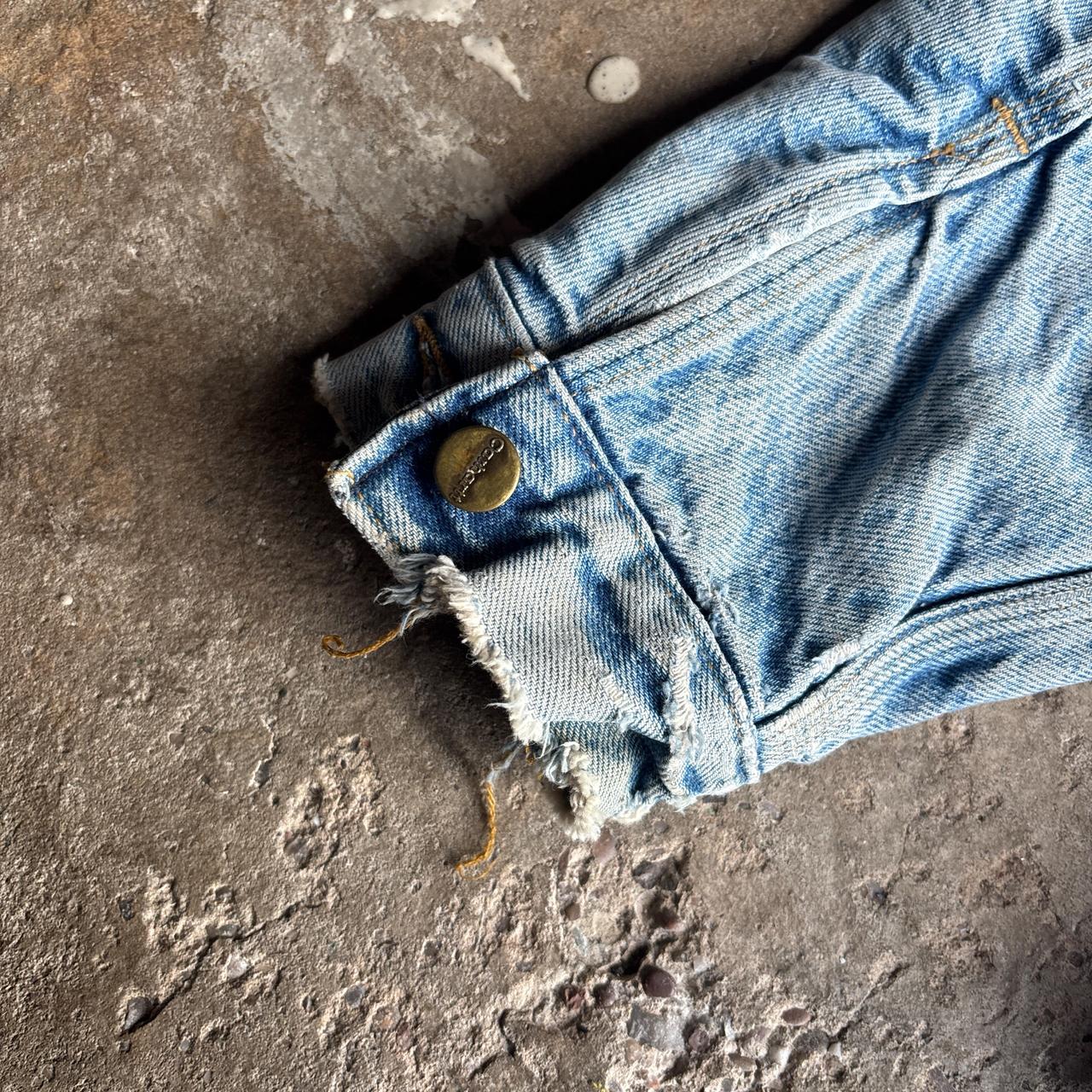 Blue Carhartt Distressed Denim Jacket - L
