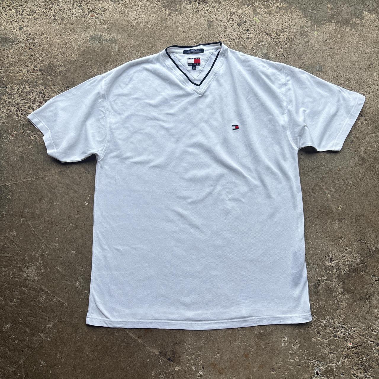 White Tommy Hilfiger v-neck t-shirt - XL