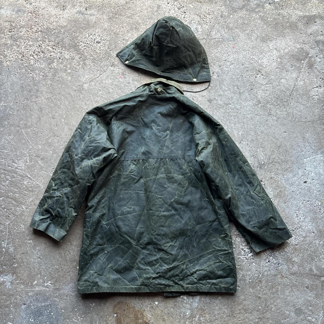 Openfield Green Waxed jacket with removable hood