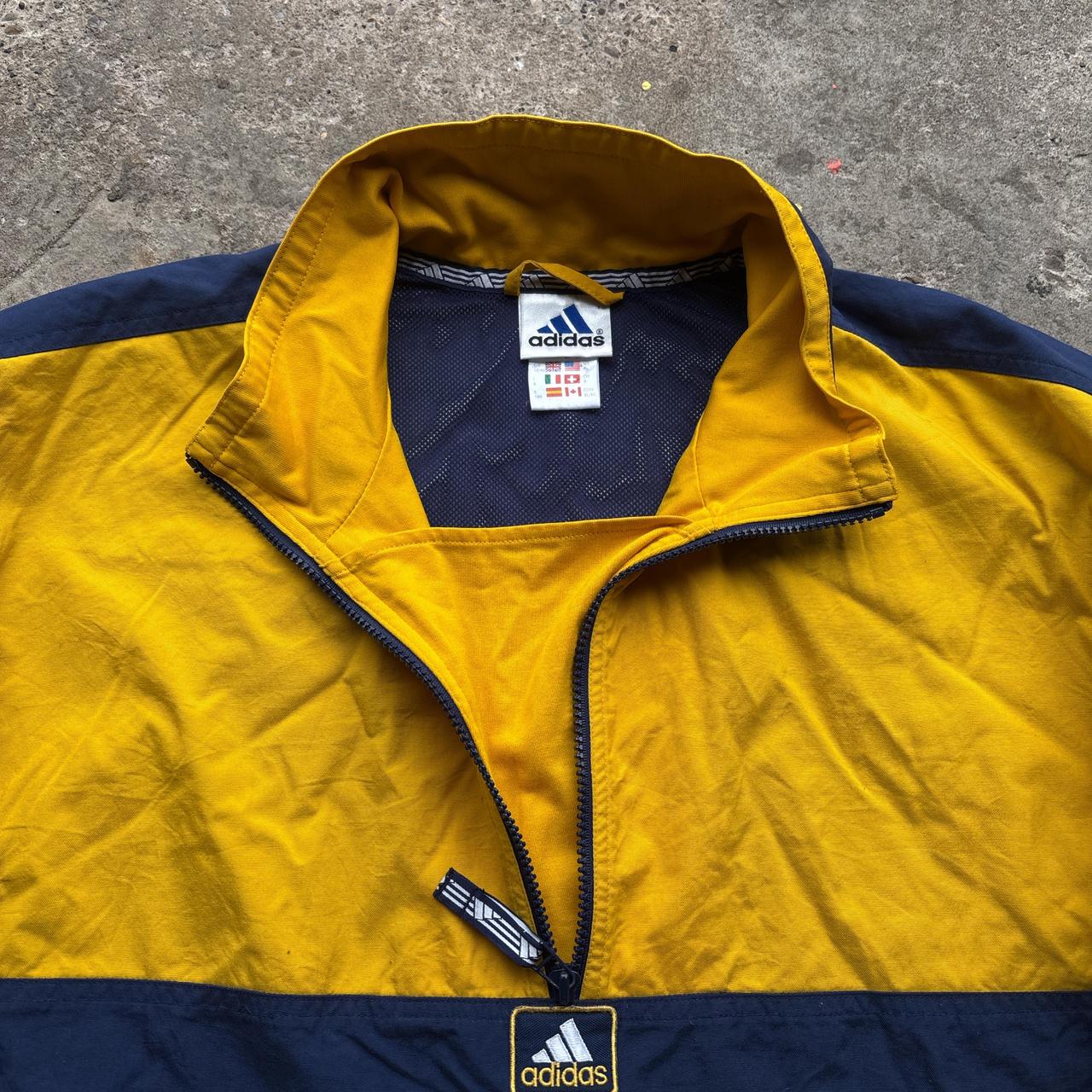 90s Navy and yellow Adidas track jacket