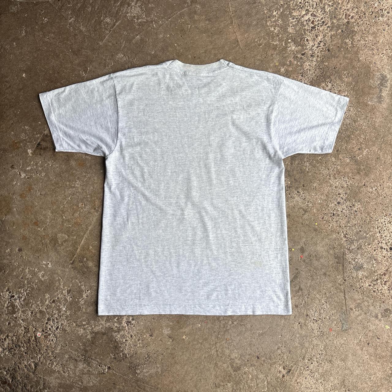 Vintage Grey Single Stitch Train Graphic T-Shirt - Large