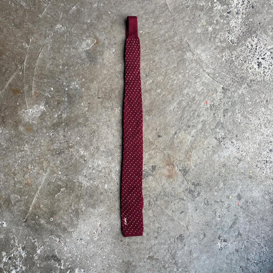 Burgundy Wool Yves Saint Laurent Patterned Tie