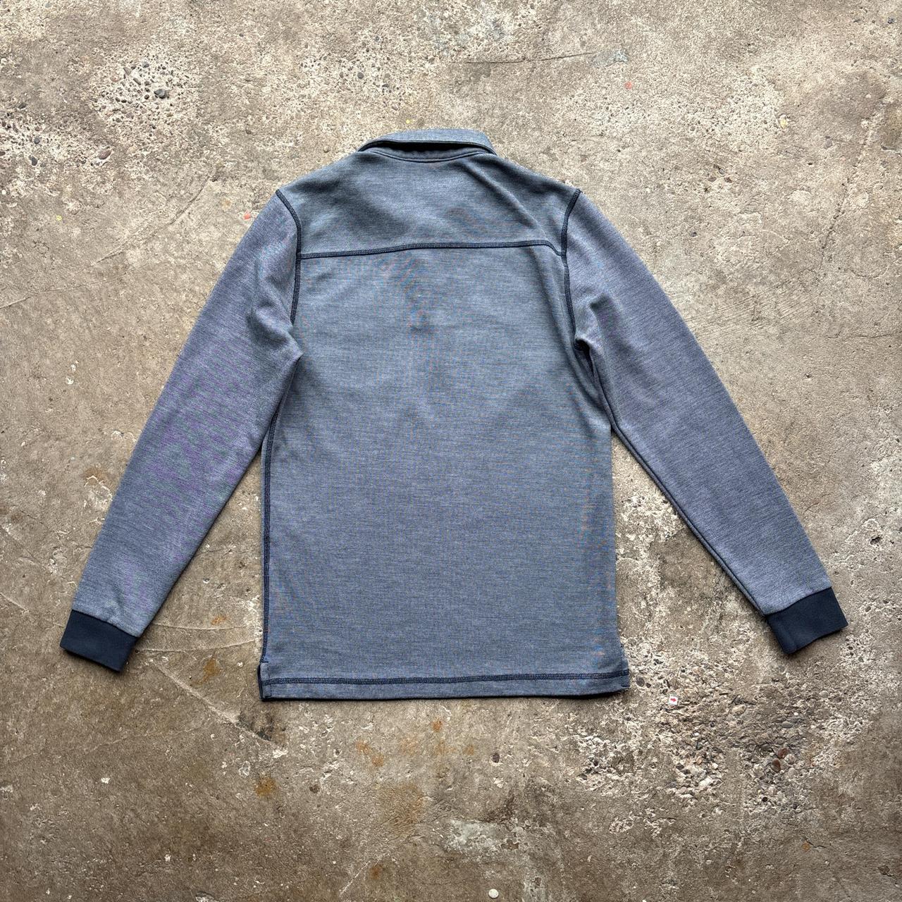 Grey Aquascutum long sleeve polo shirt