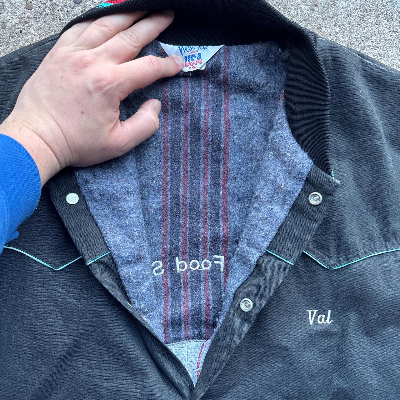 Val’s Black workwear jacket with Aztec and western detailing