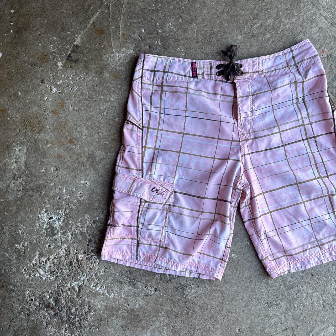 Pink & Brown O’Neill Checkered Board Shorts