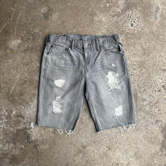 Grey Distressed Denim Levi’s Jean Shorts