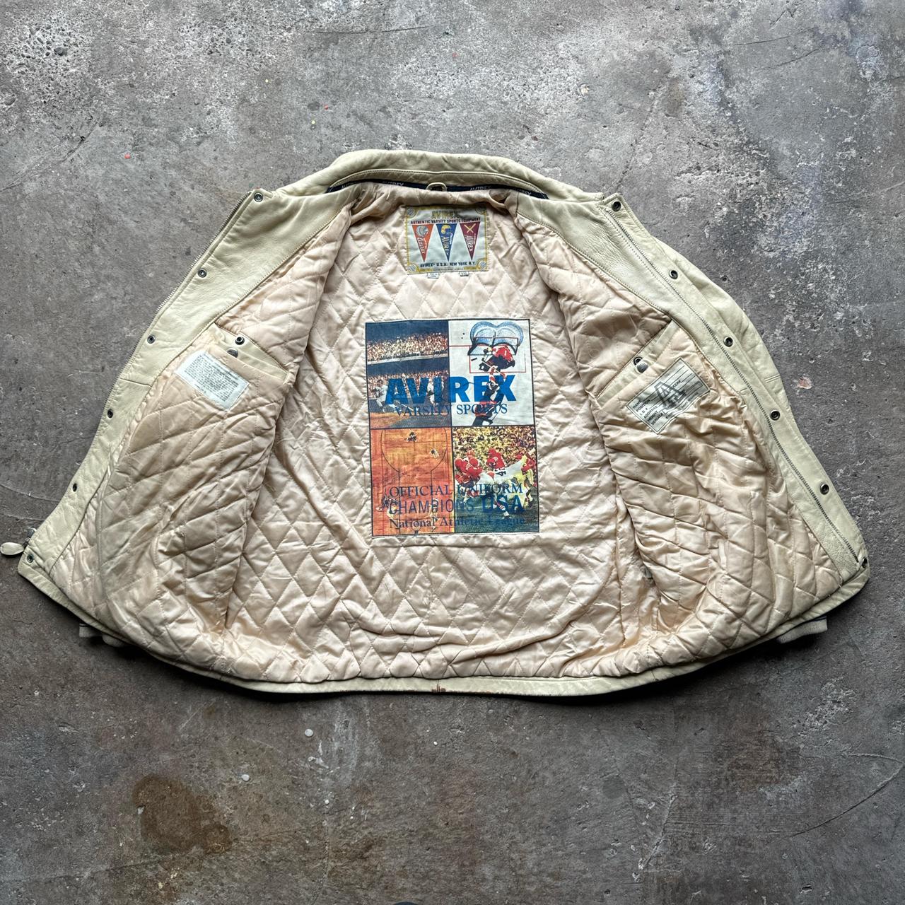 Cream Vintage Avirex leather jacket