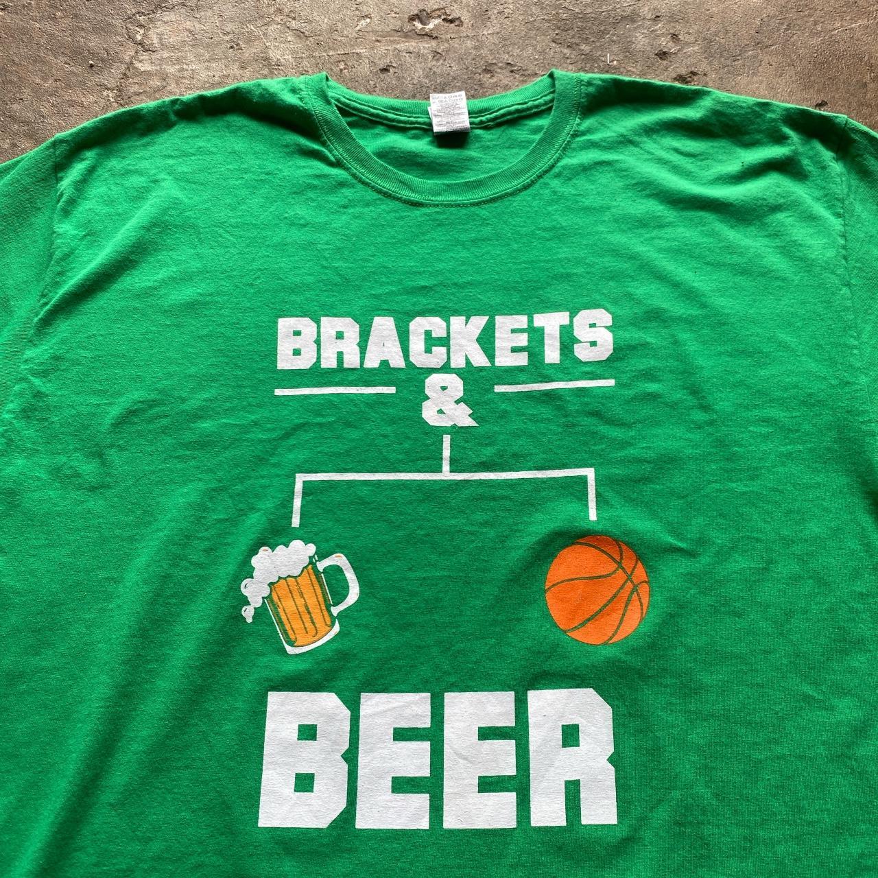 Green ‘Beer and Brackets’ graphic tee