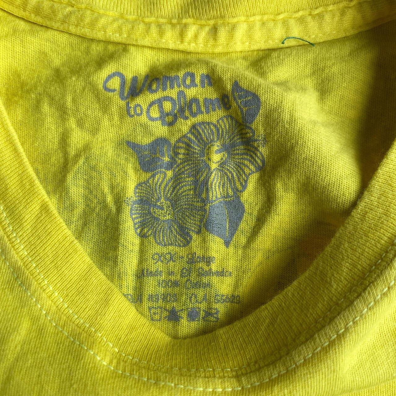 Bright Yellow Graphic Single Stitch Bar T-Shirt
