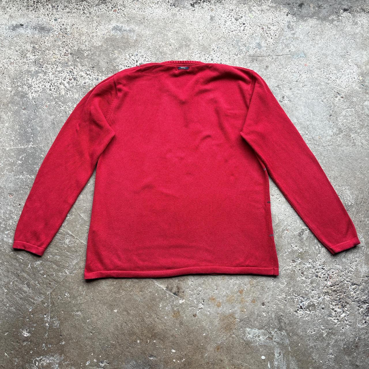 Y2K Red Chequered knitted sweater - XL