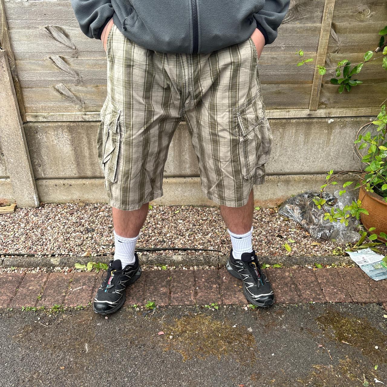 Green Checkered Levi’s Cargo Shorts