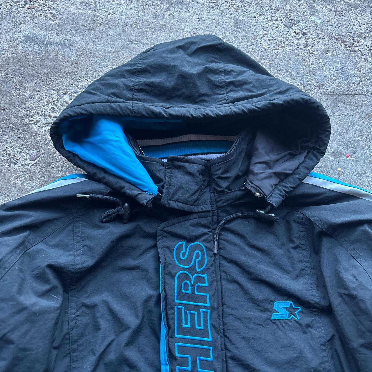 90s Black and Blue Panthers Starter NFL Pro Line Jacket - L
