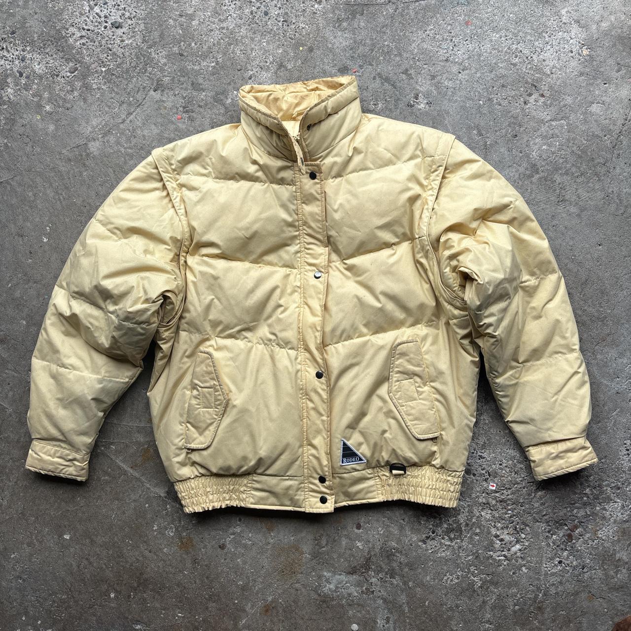Cream vintage Rodeo feather down puffer jacket