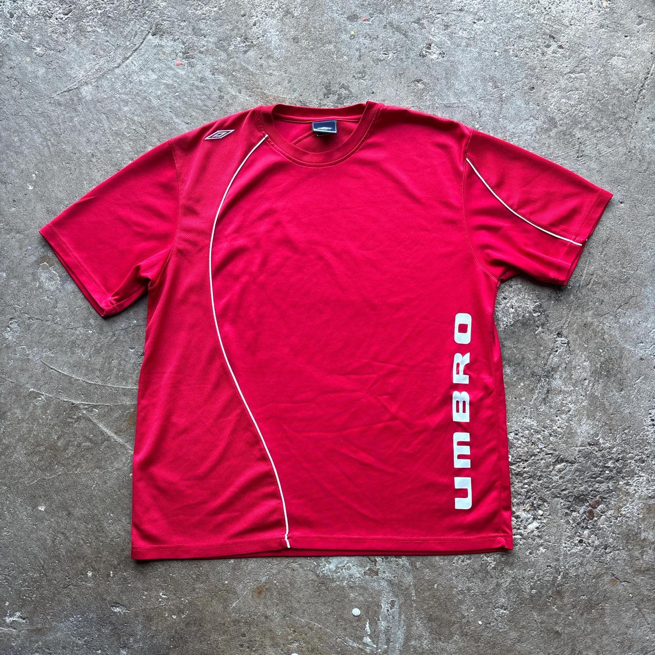 Vintage red and white Umbro activewear t-shirt