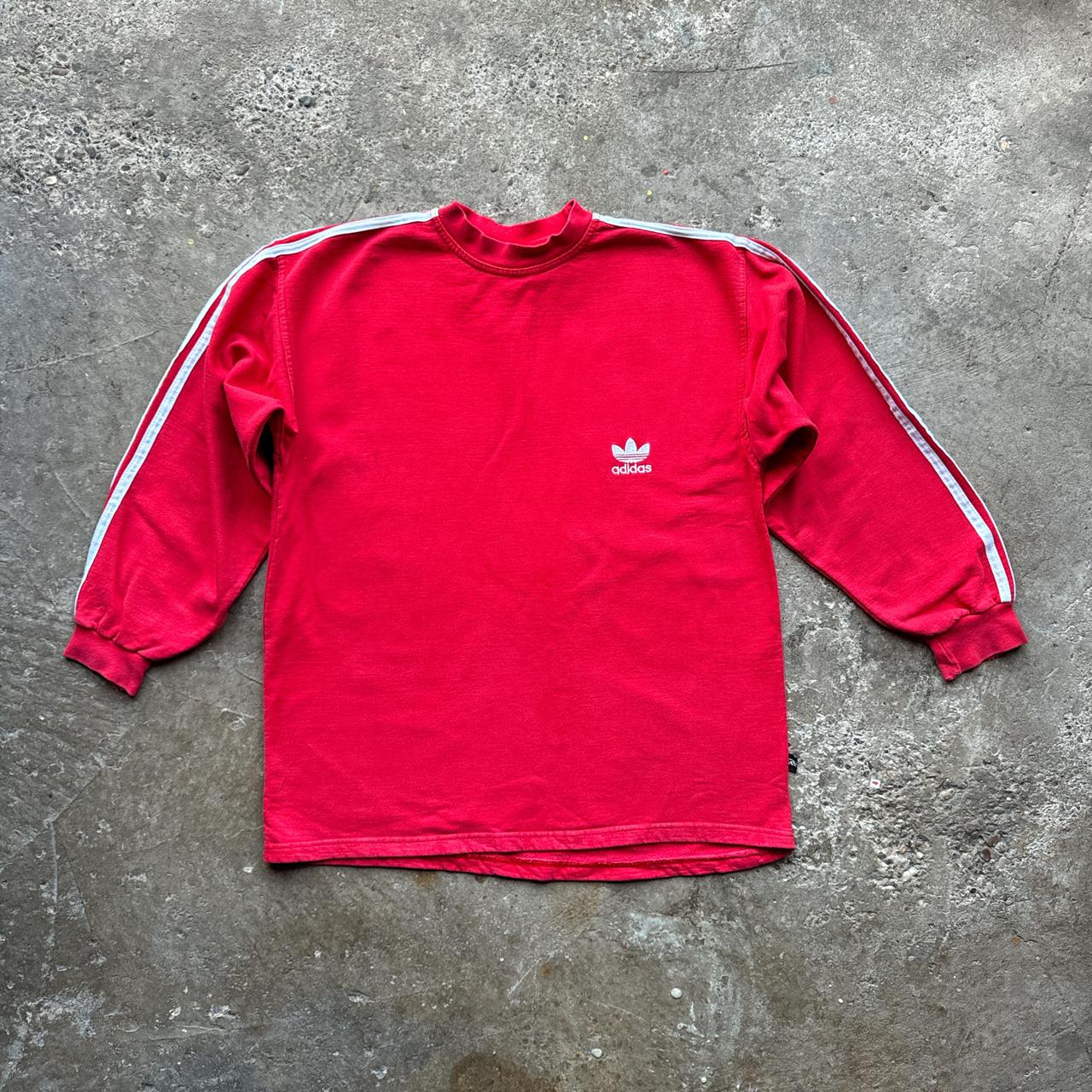 Red and white vintage adidas sweatshirt