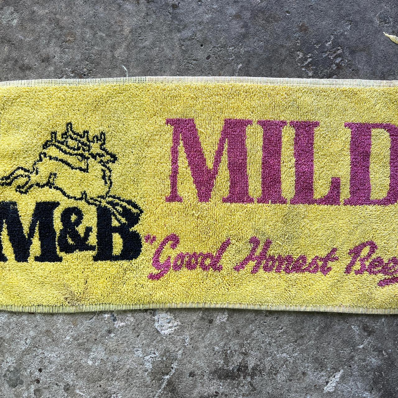 90s cotton ‘M&B’ beer towel - MILD “Good Honest Beer