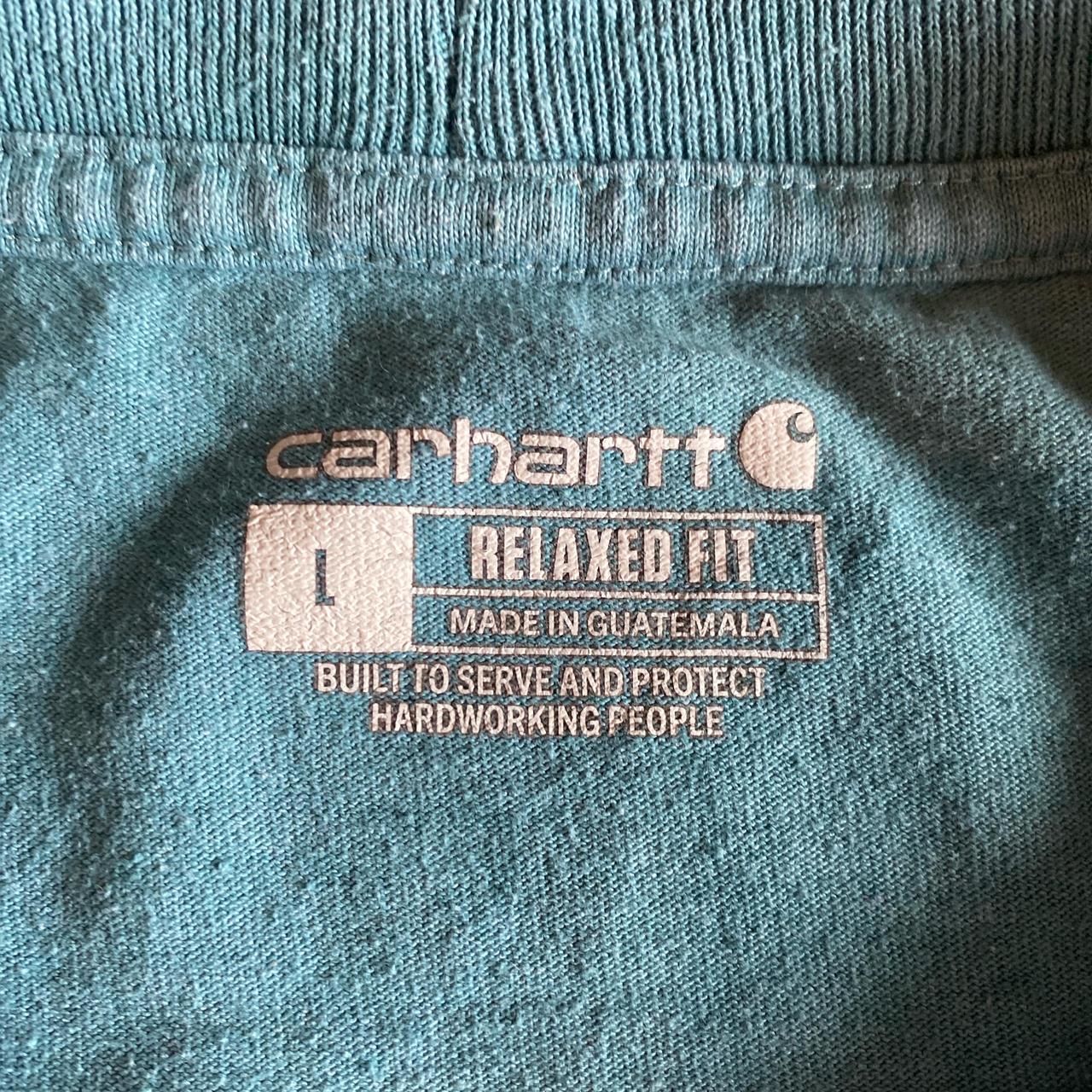 Blue Long Sleeve Carhartt Graphic T-Shirt - L