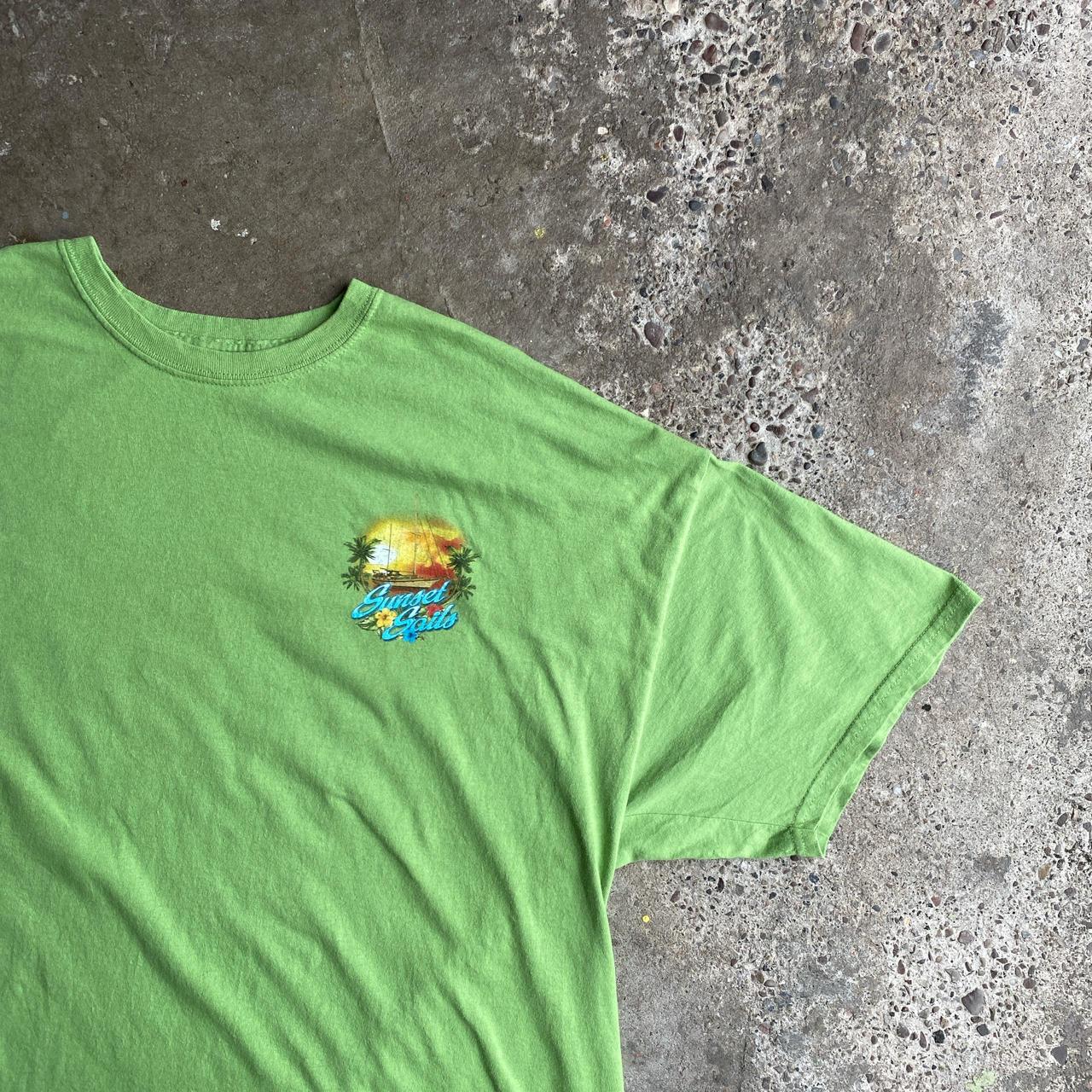 Green ‘Sunset Sails’ Graphic Bar T-Shirt - XL