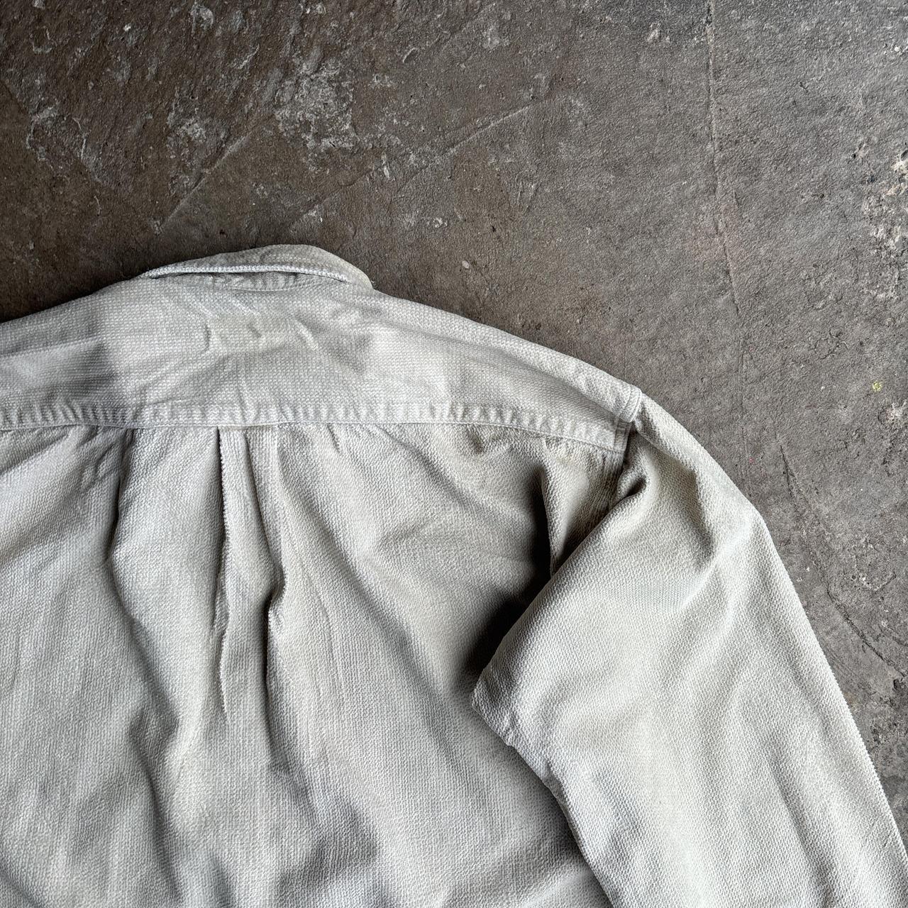 Cream Corduroy Cotton Button Up Shirt - L