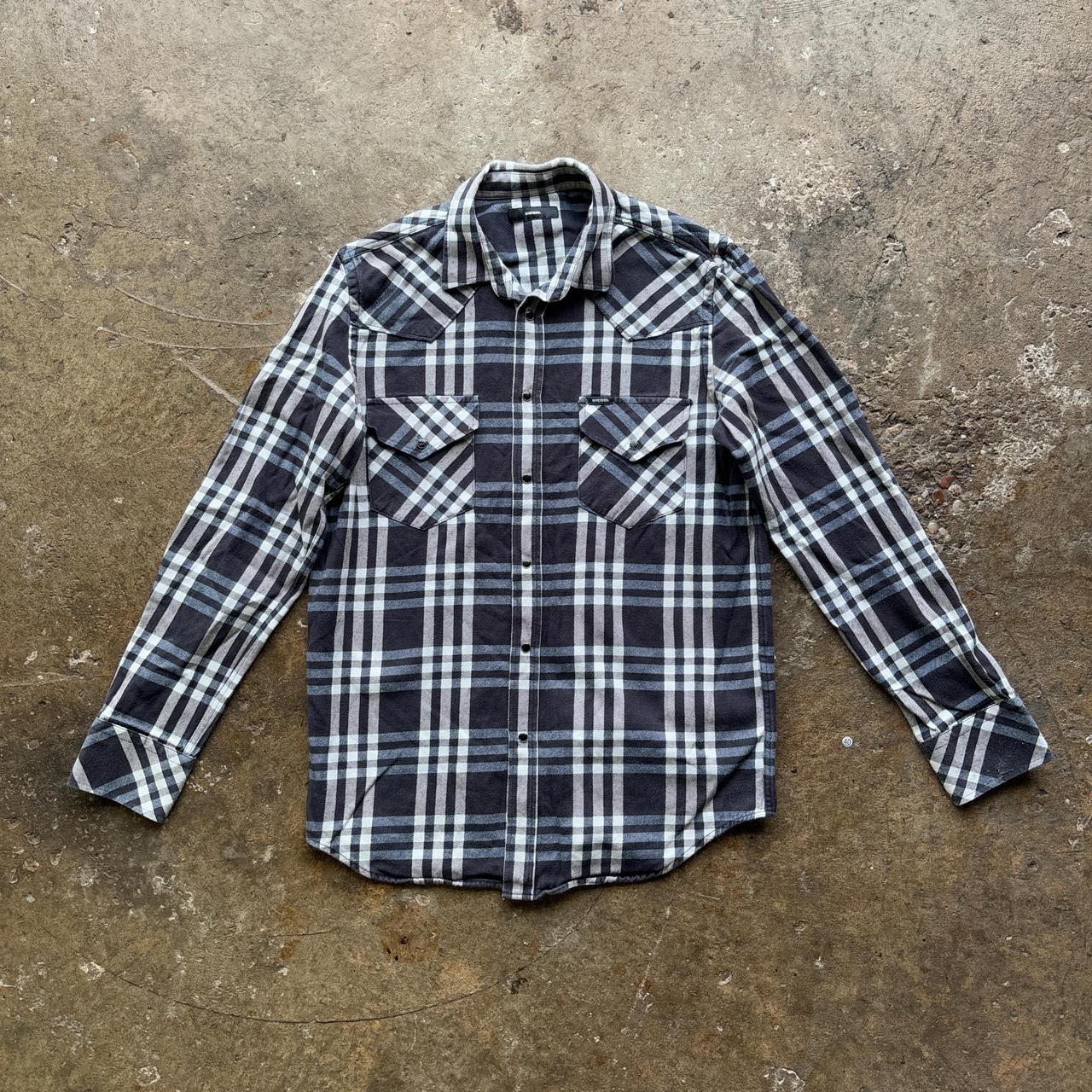 Black and blue Diesel chequered shirt
