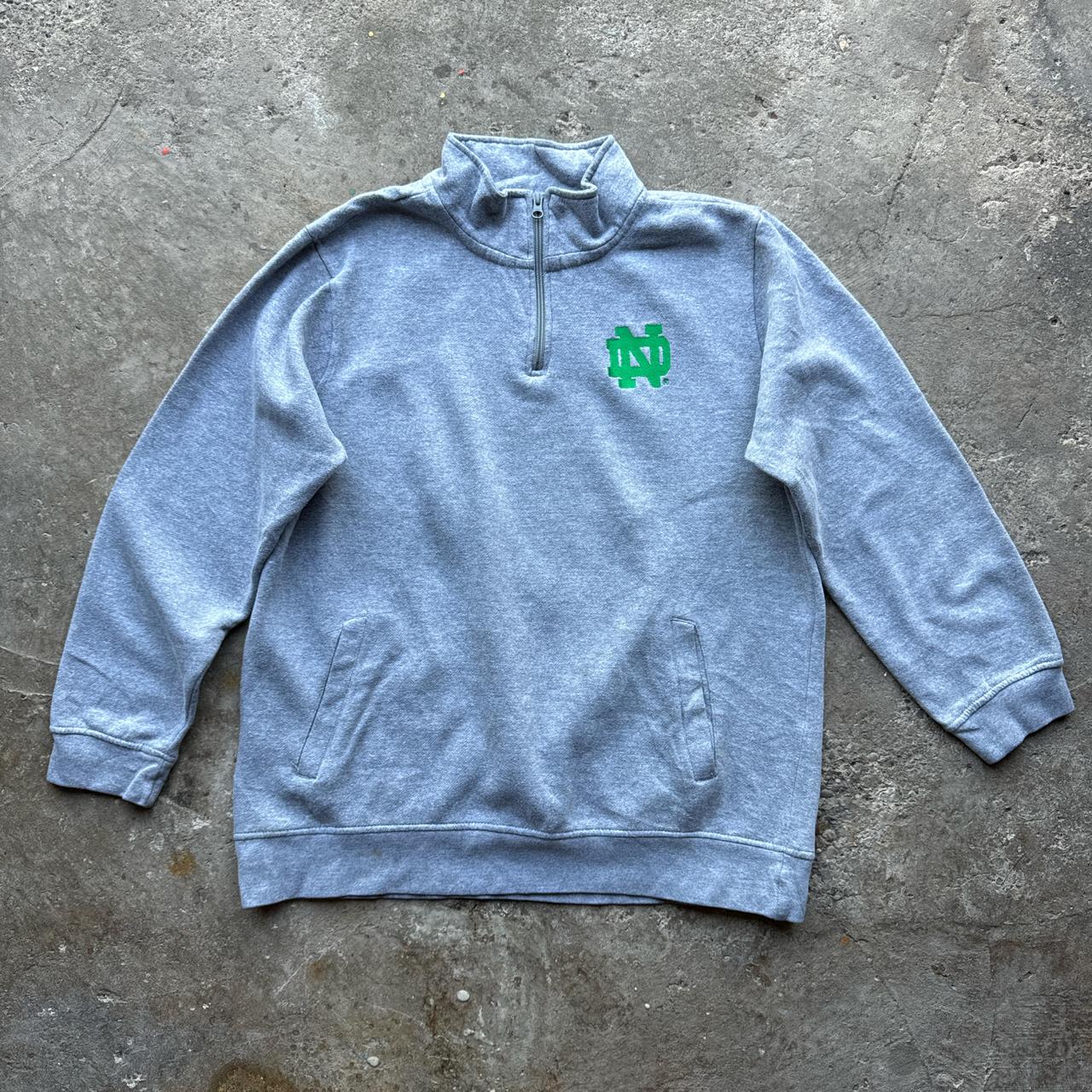 Grey Adidas quarter zip with embroidered logo