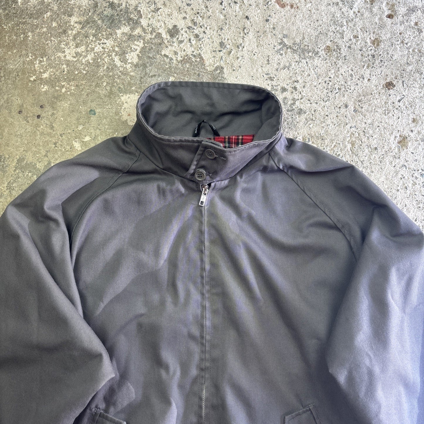 Grey Harrington Jacket W/ Tartan Interior | Size XL