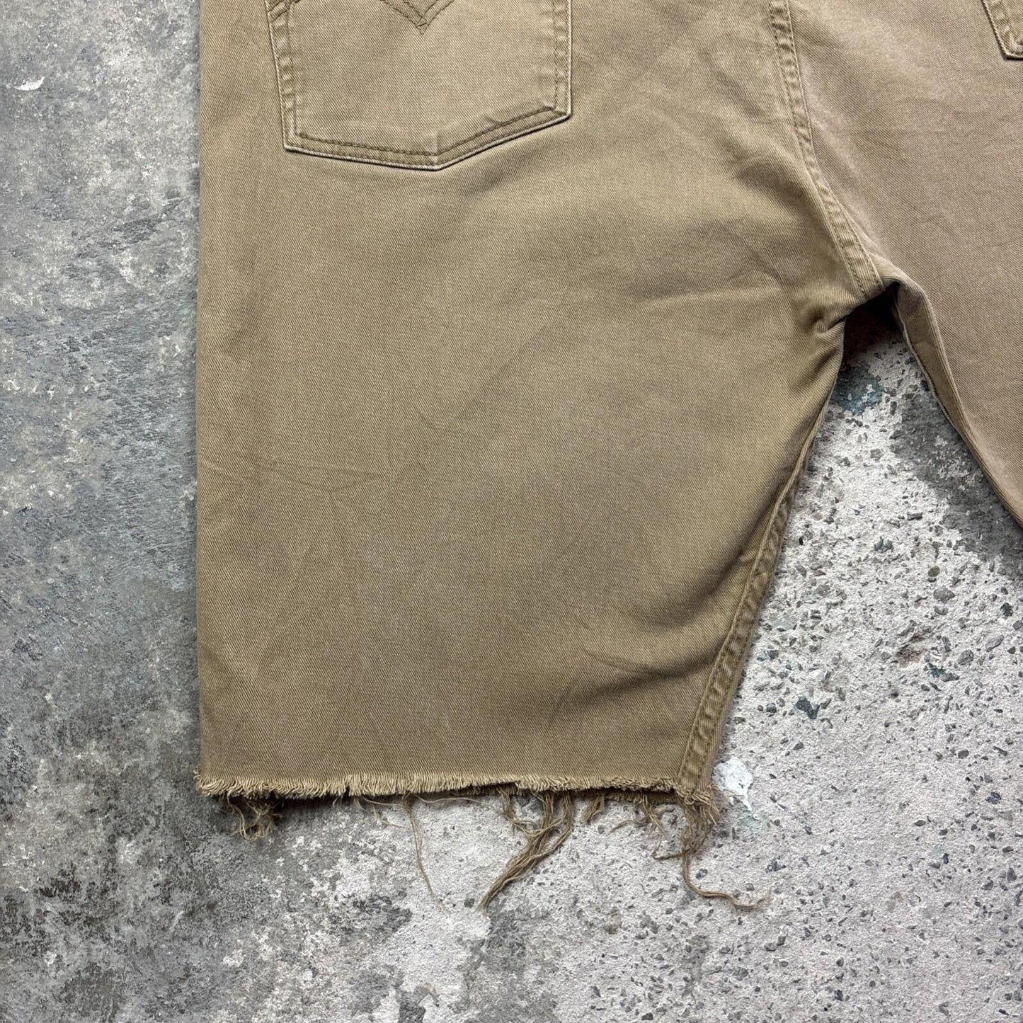 Tan Levi’s 513 Cut Off Denim Shorts | W42"