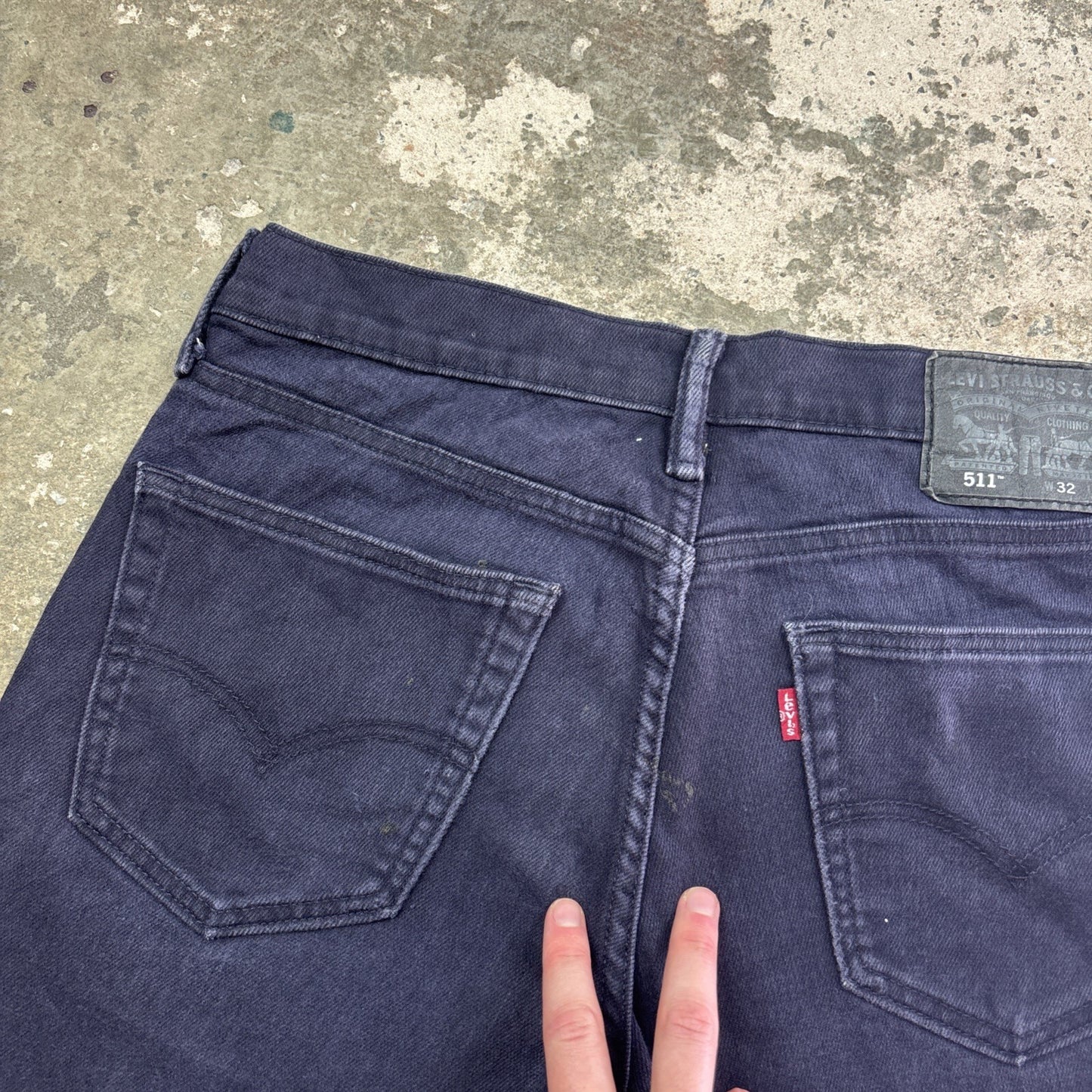 Dark Blue Levis 511 Cut Off Denim Jean Shorts | W32"