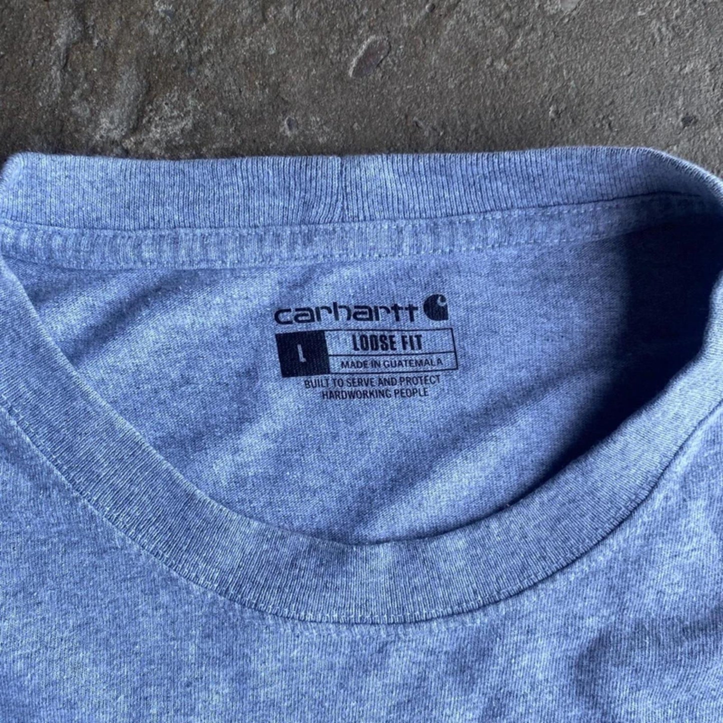 Grey Long-Sleeve Carhartt T-Shirt - L