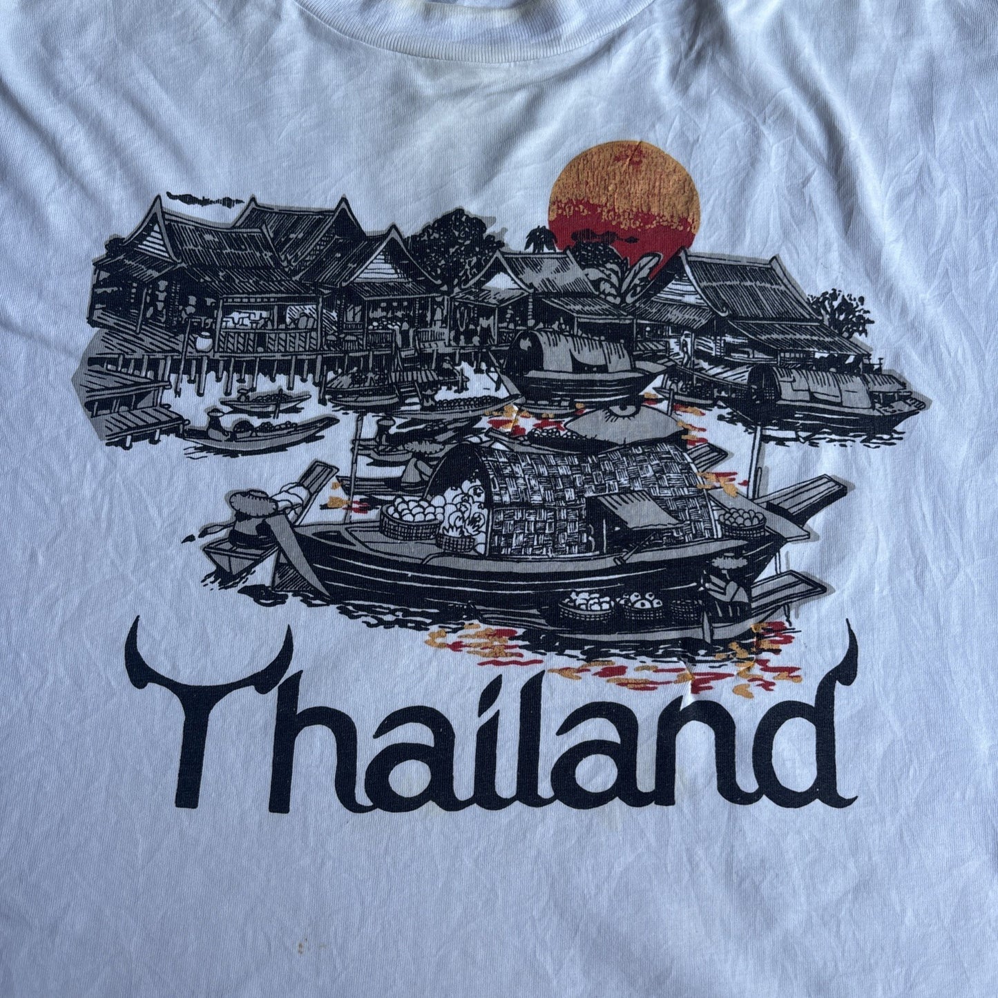White Text & Graphic Thailand T-Shirt | Size 2XL