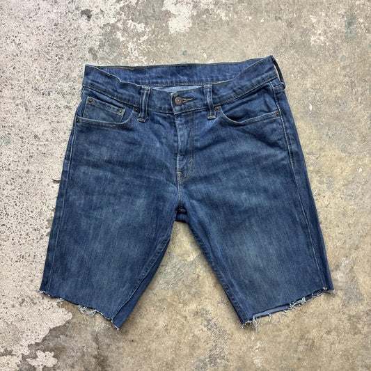 Navy Blue Denim Levi’s 511 Men’s Cut Off Shorts | W30