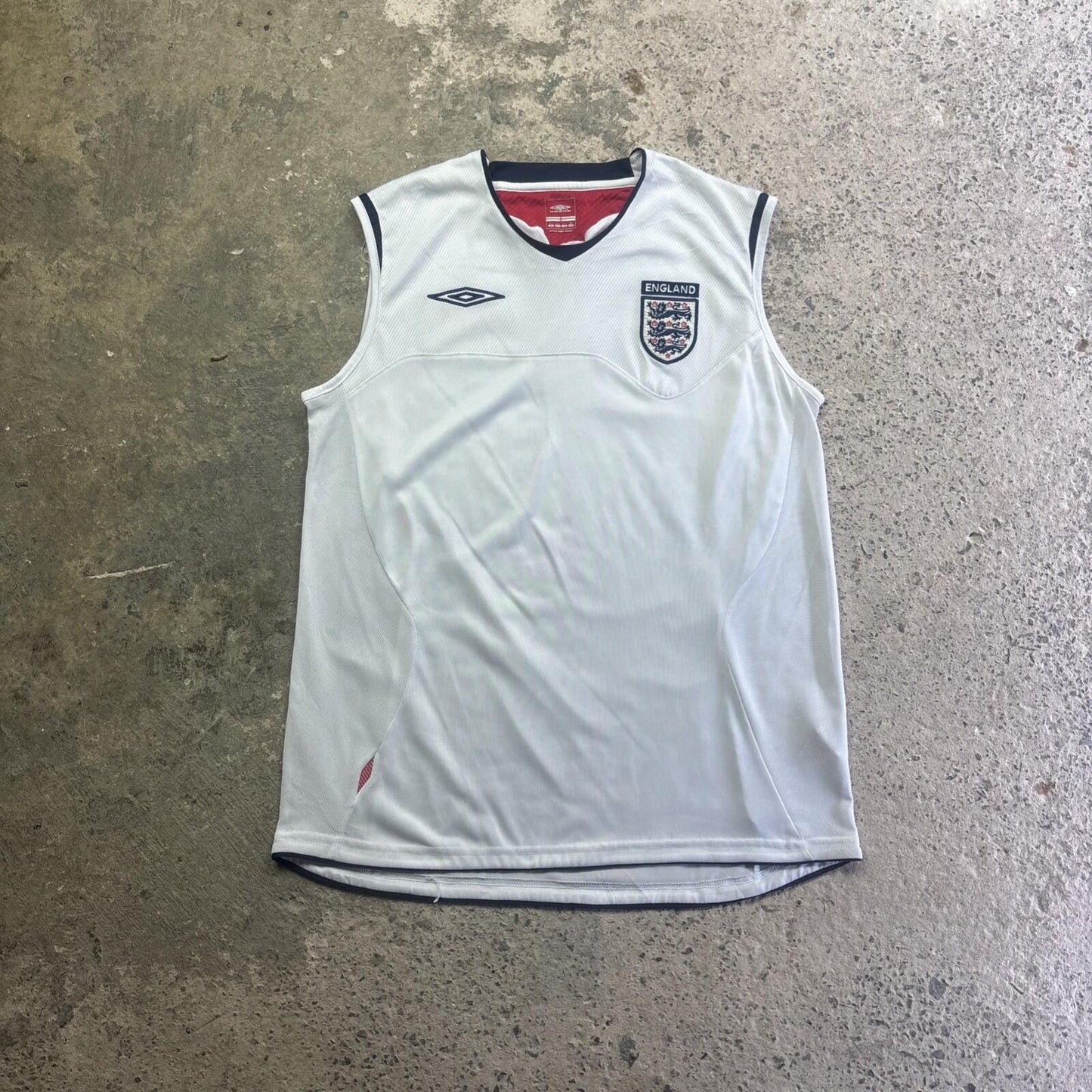 White 2000s Umbro England Football Training Vest | Size: L