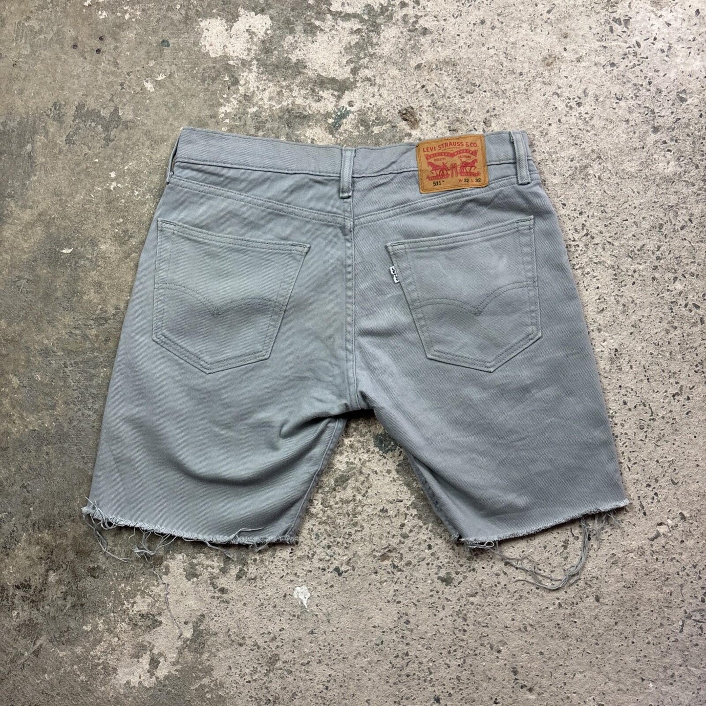 Grey Denim Levi’s 511 Cut Off Jean Shorts | W32"