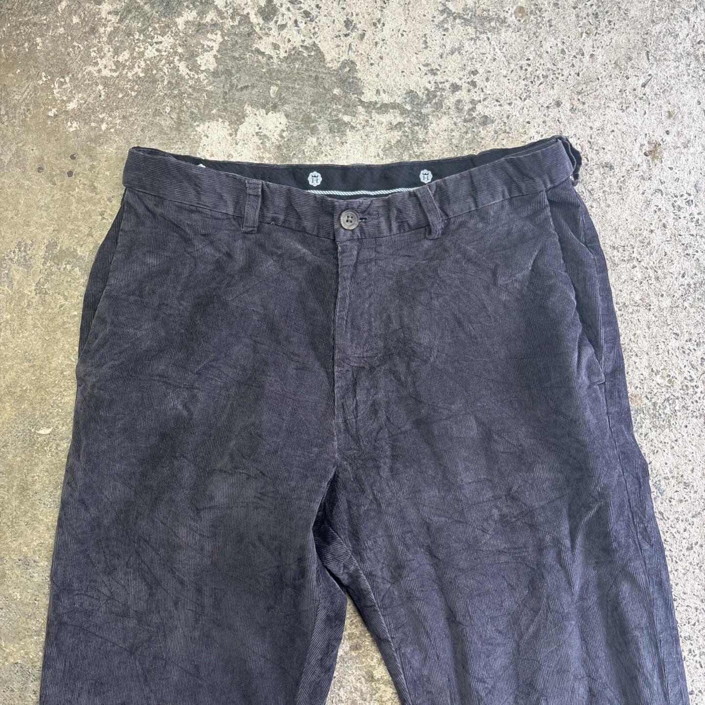 Navy Blue Corduroy Haggar Trousers | W34"