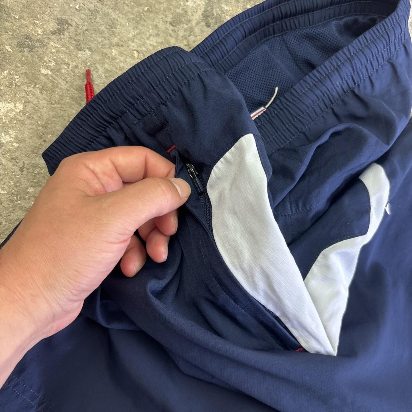 00s Navy & White Umbro England Football Shorts | XXL