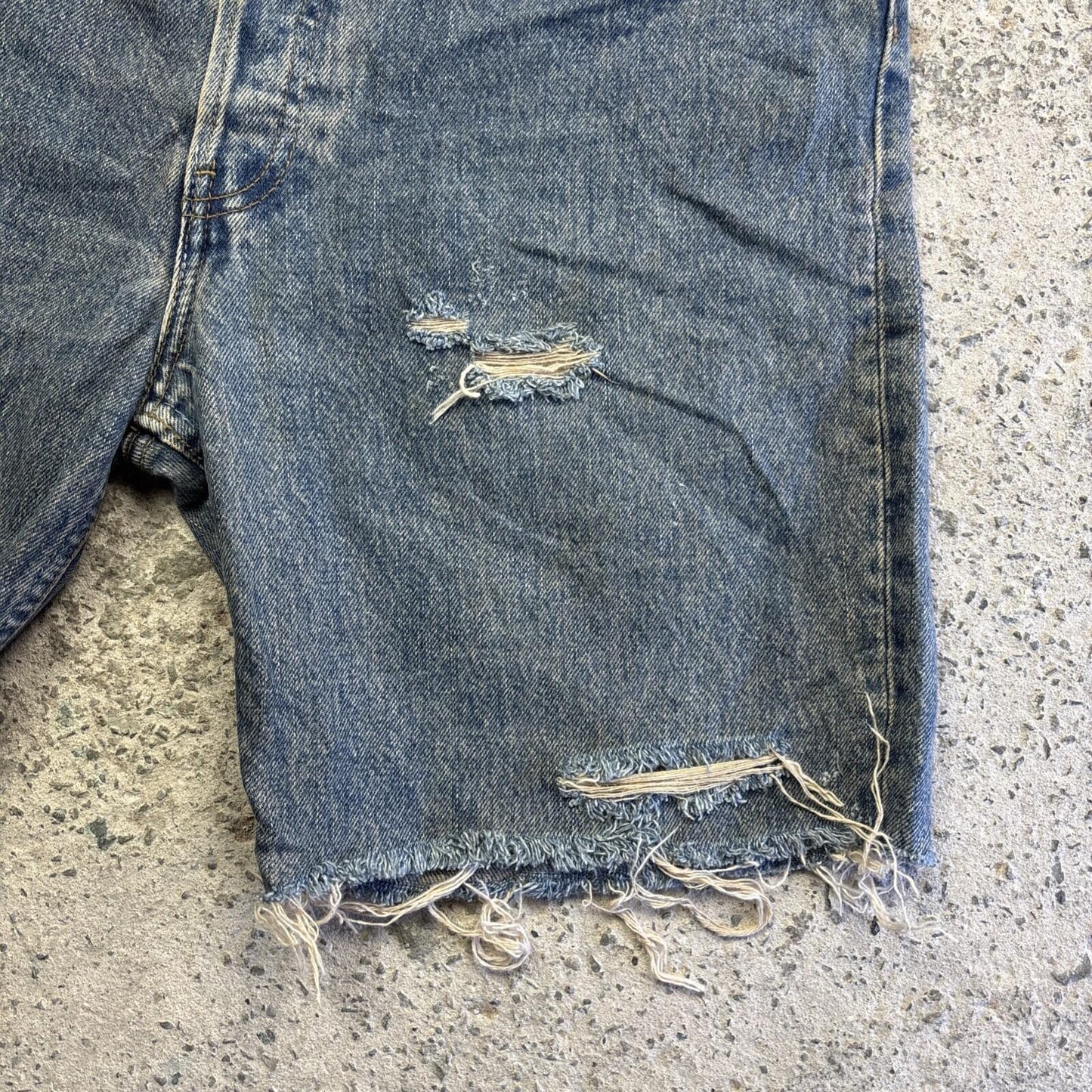 Vintage Blue Levi’s Cut Off Denim Jean Shorts | W33"
