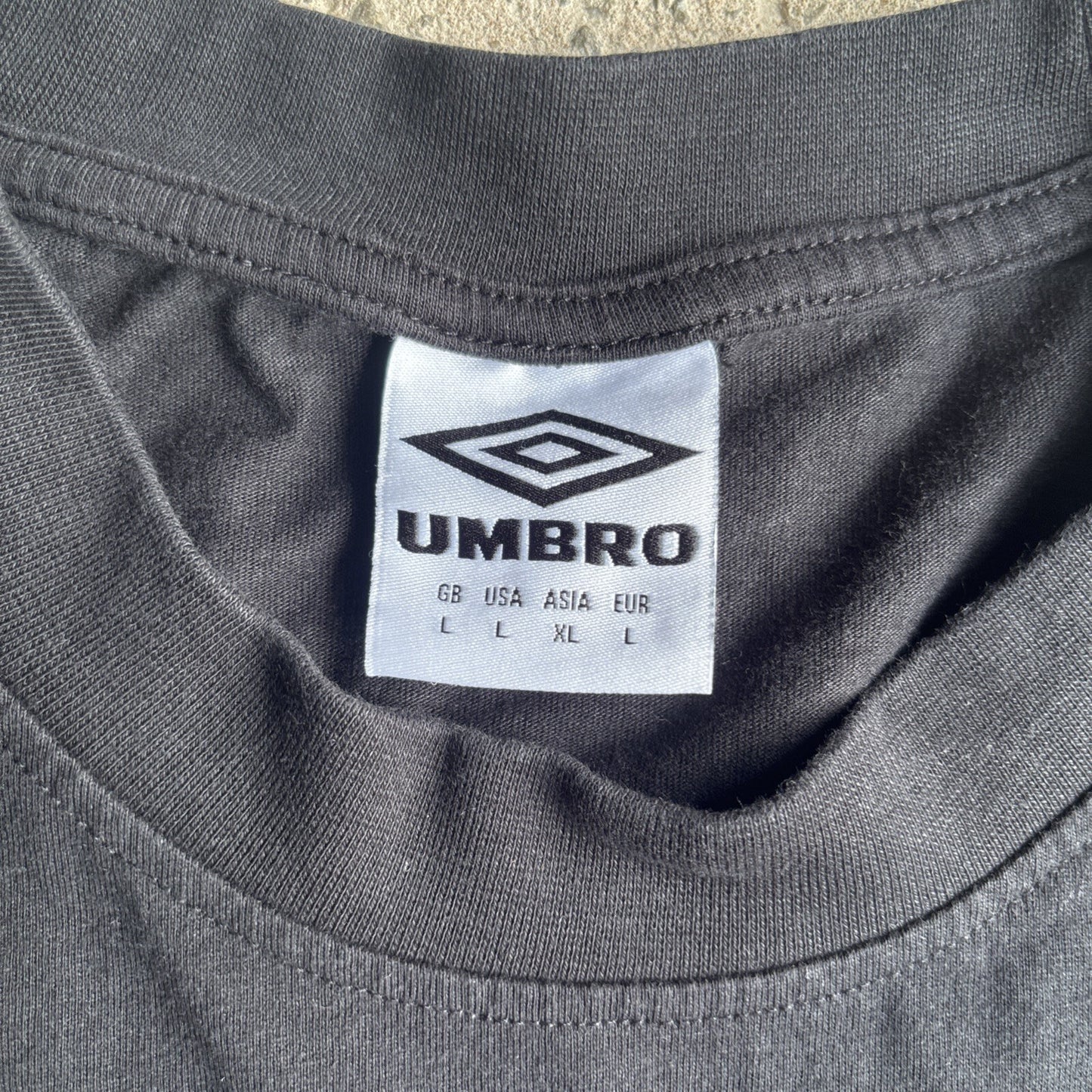 Black Umbro Logo T-Shirt With Shoulder Design | Size L