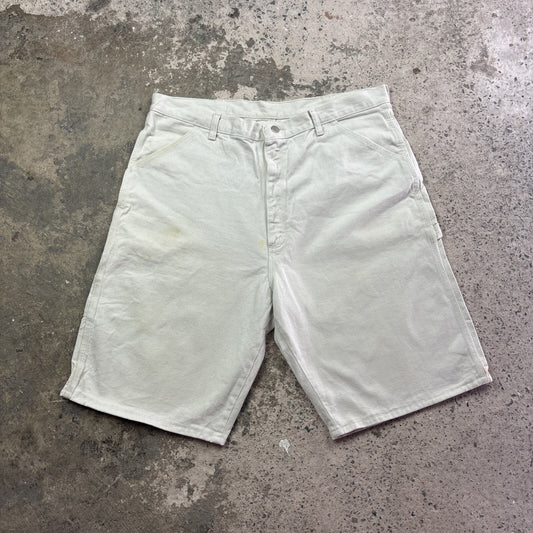 Cream Wrangler Cotton Carpenter Shorts | W38"