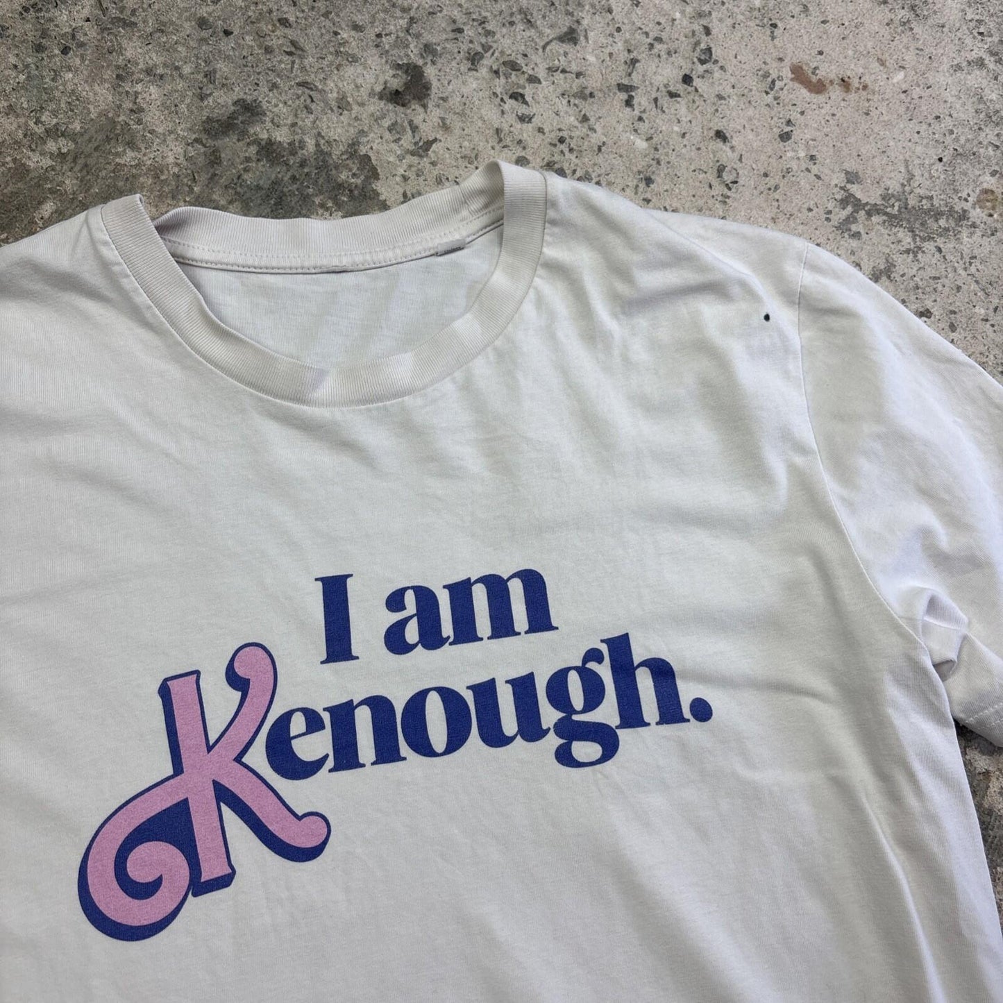 Unisex White ‘I Am Kenough’ Barbie Graphic Tee | M