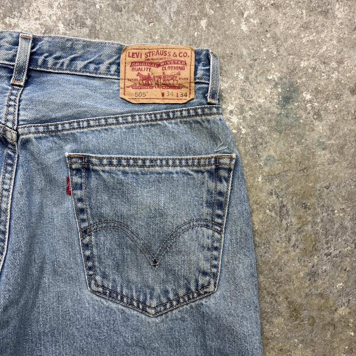 Blue Denim Levi’s 505 Men’s Cut Off Shorts | W34