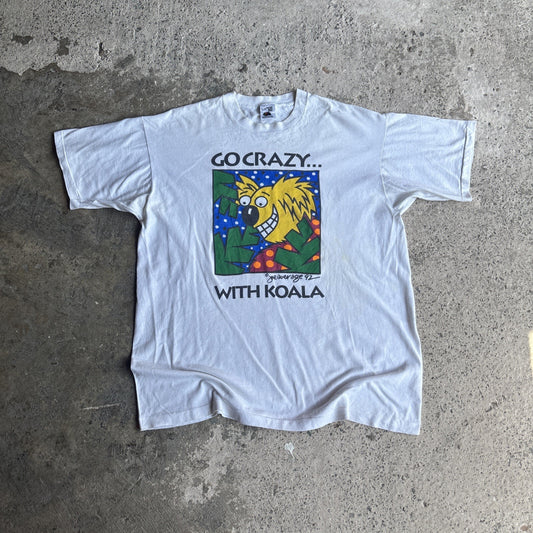 Vintage White Koala Graphic Single Stitch T-shirt | Size XL