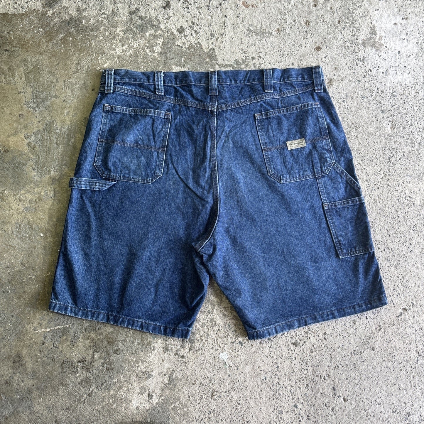 Blue Denim Wrangler Carpenter Jean Shorts | W42"