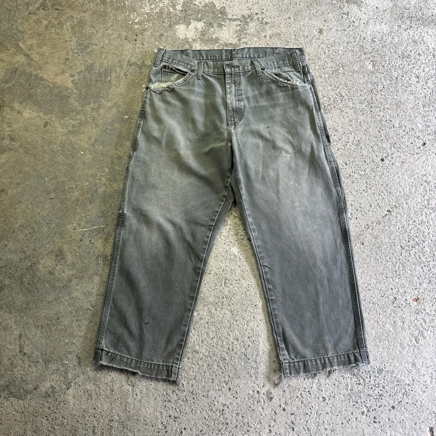 Grey Dickies Distressed Carpenter Pants | W36"