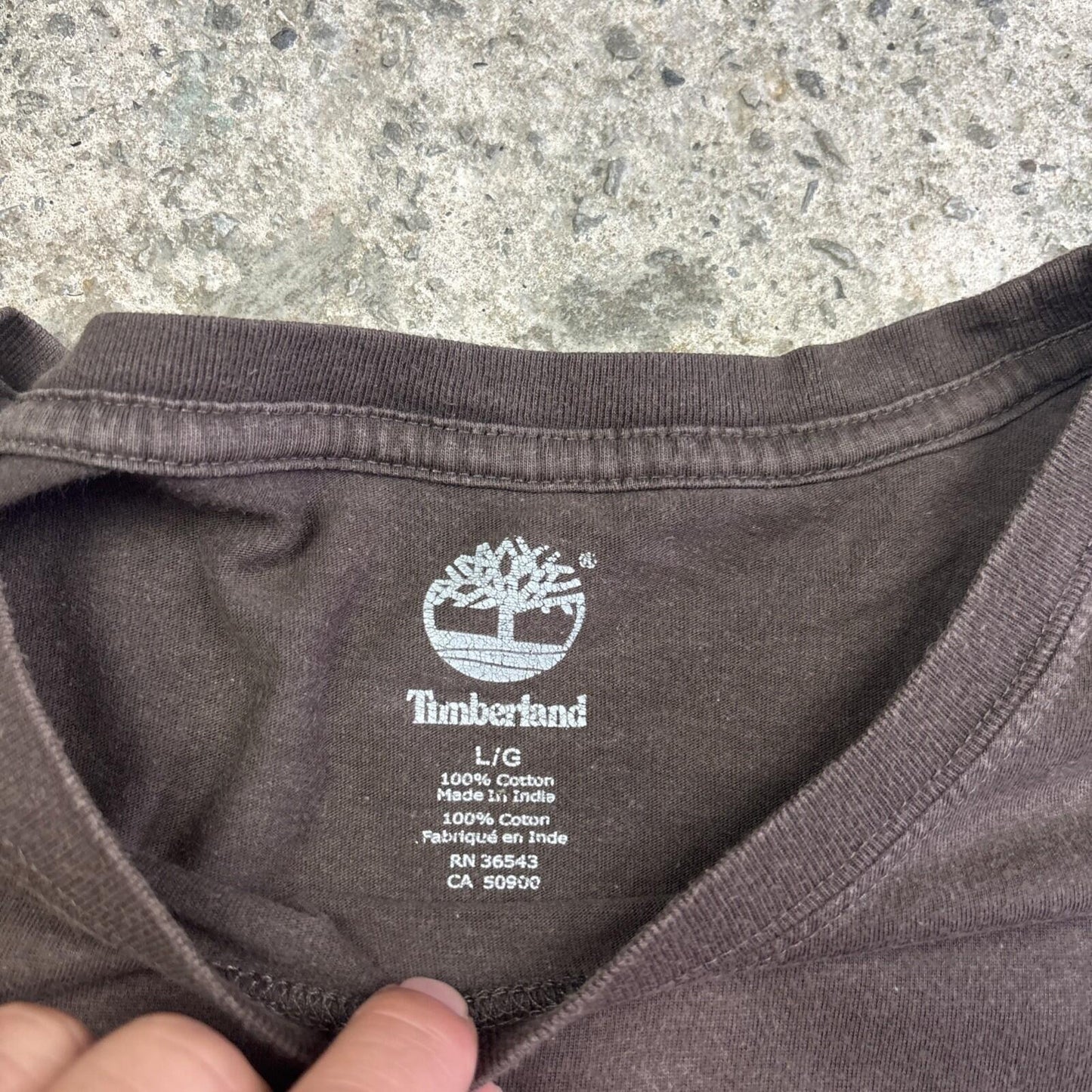 00s Brown Timberland Graphic Men’s T-shirt | L